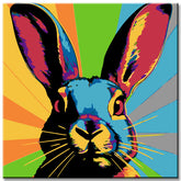 Rabbit face in pop art style - painting by numbers